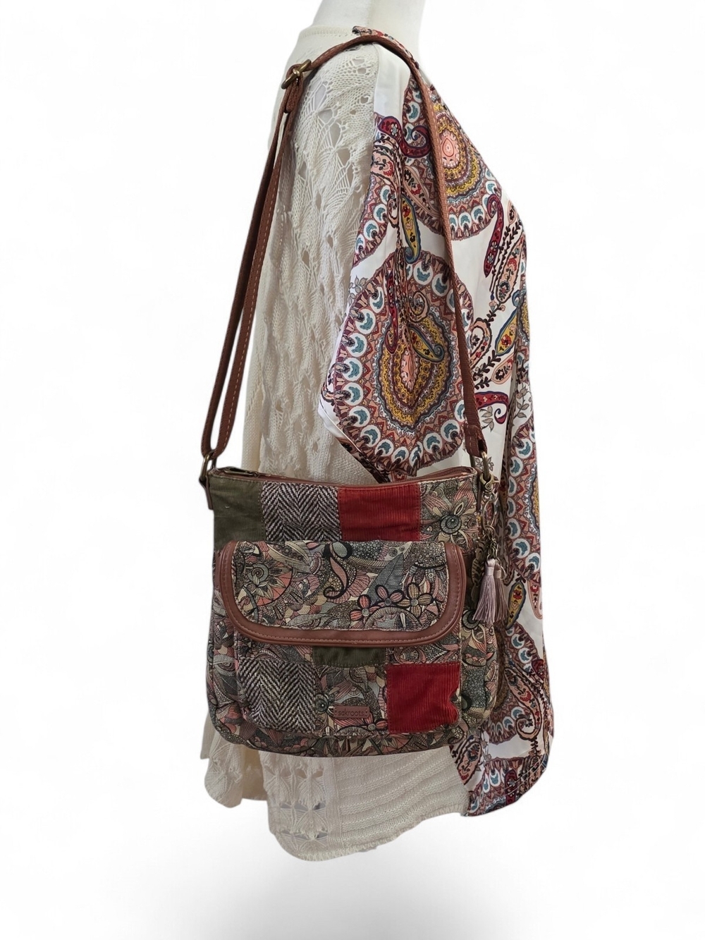 Sak Roots Vintage Patchwork Crossbody Shoulder Bag - Multicolor